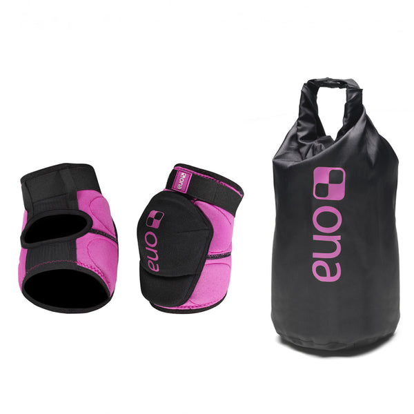 Ona Black and Magenta Elbow Pads